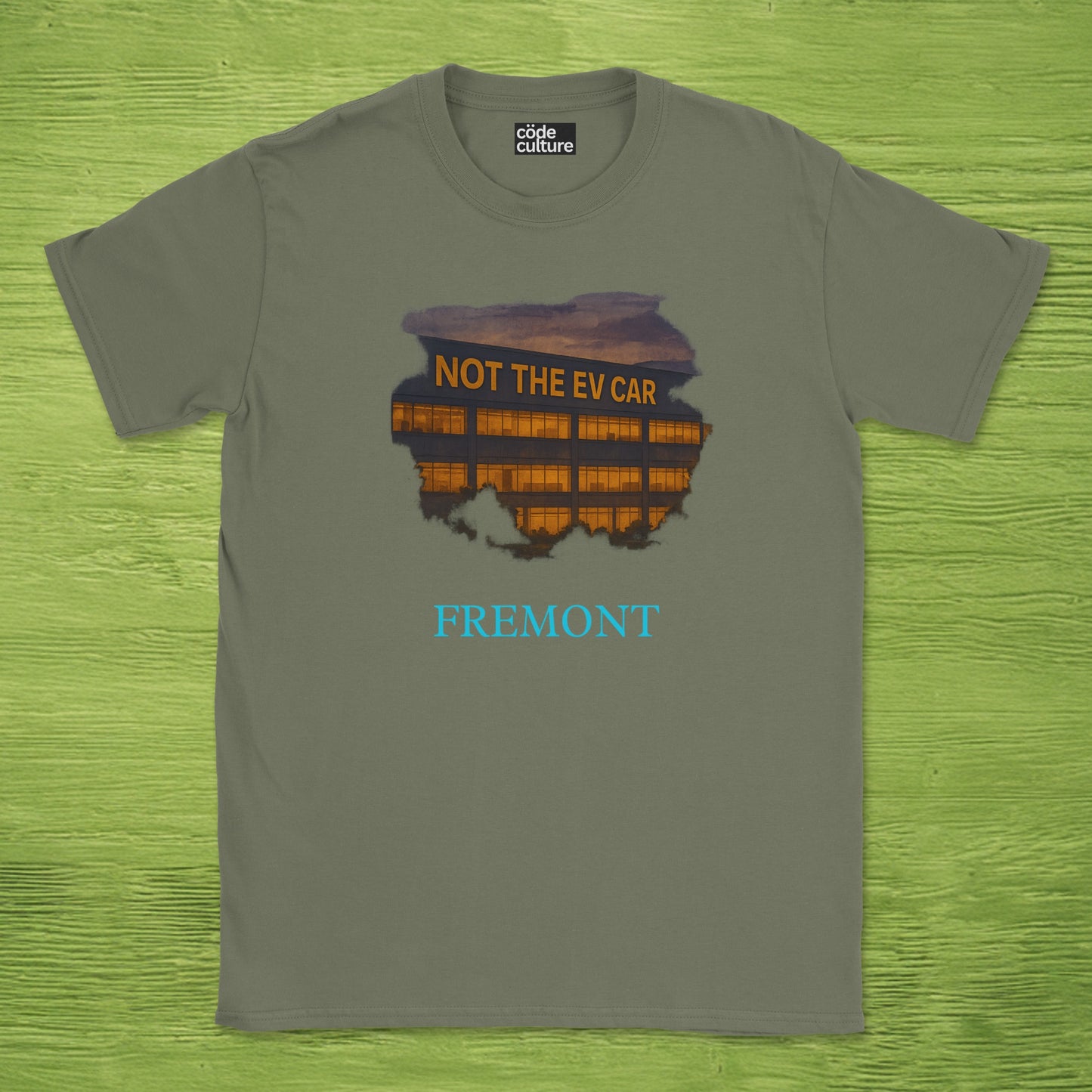 not the EV car company office shirt