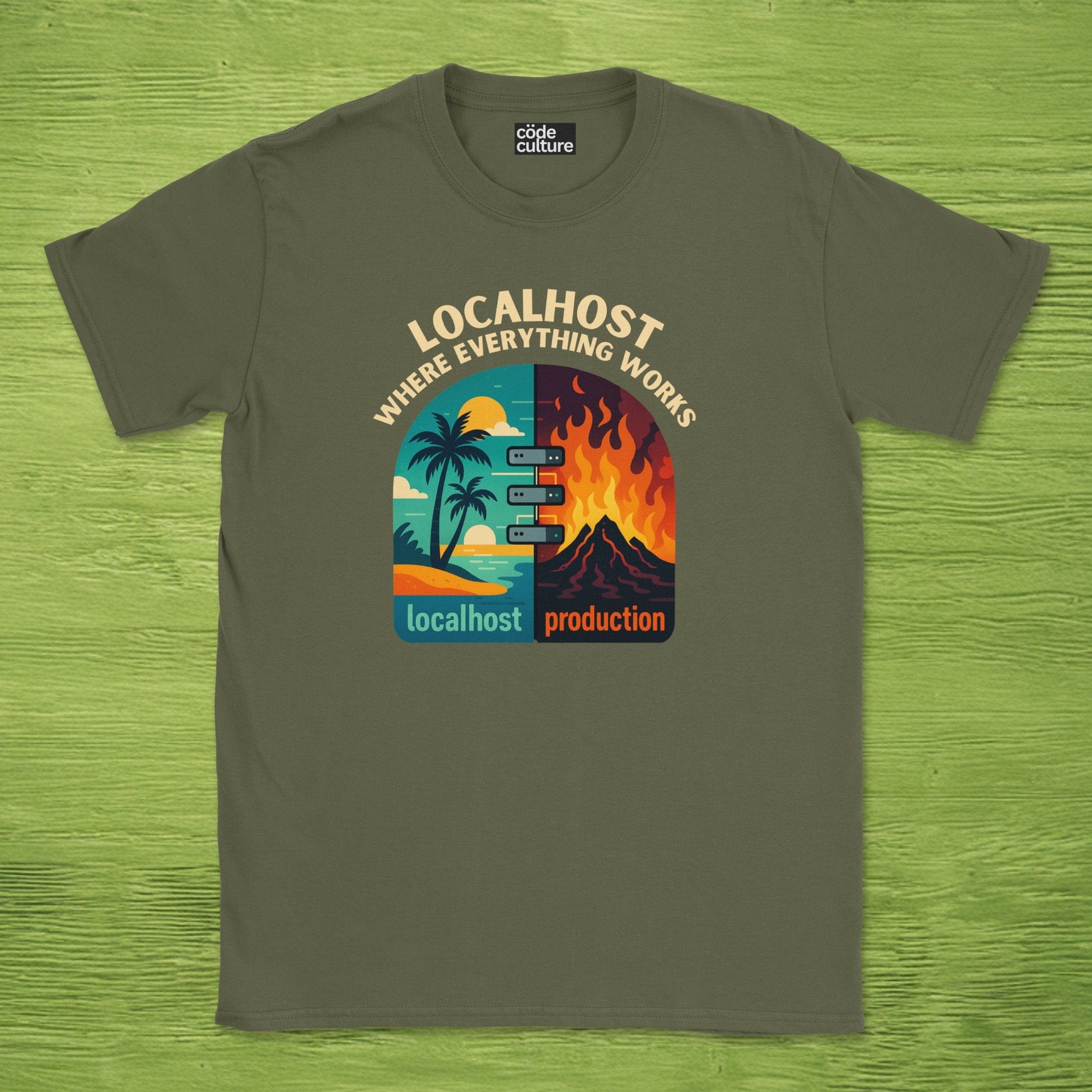 localhost vs production shirt