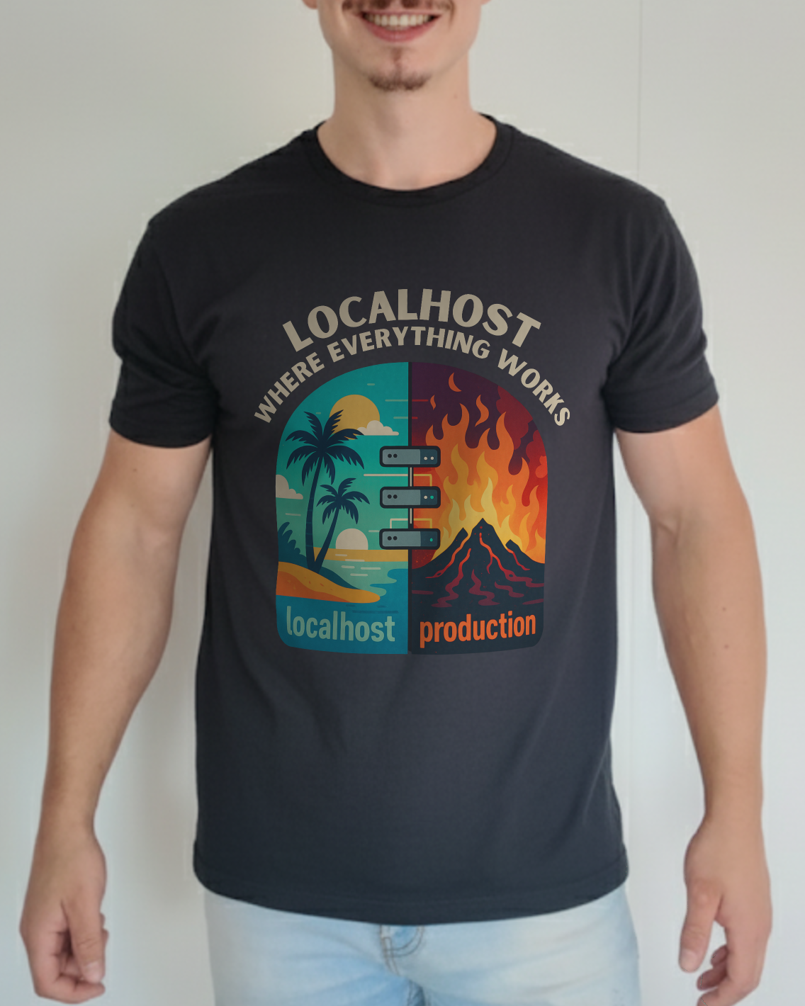localhost vs production shirt