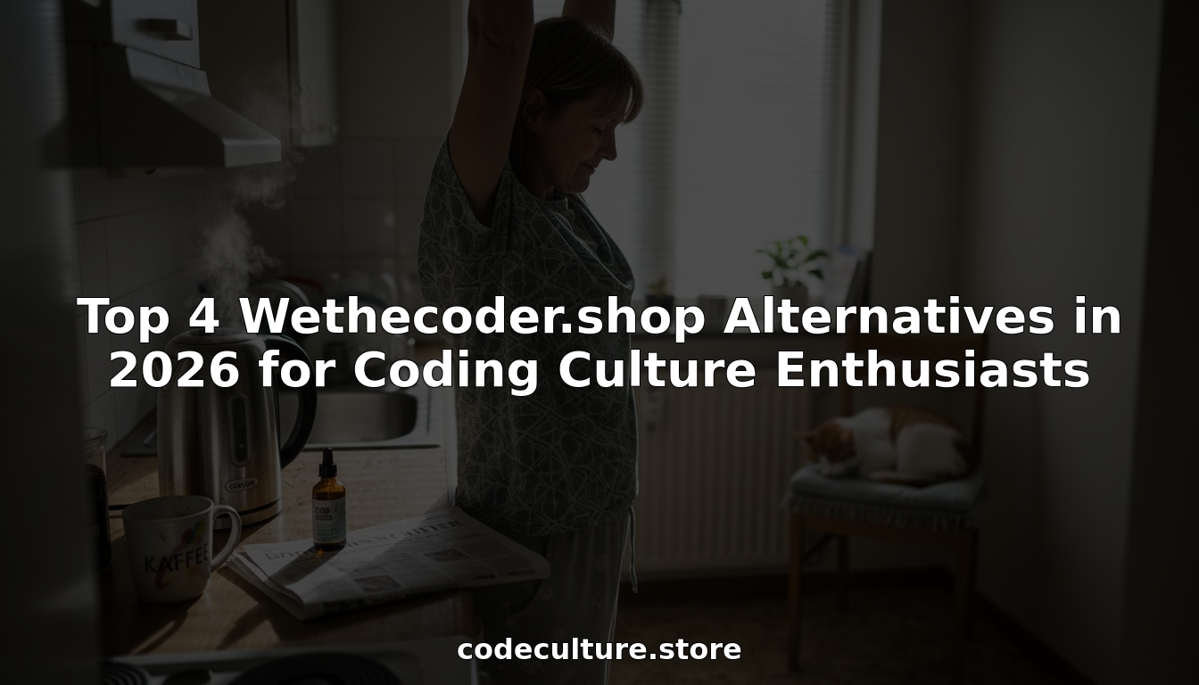 Developer wearing branded coding t-shirt in office