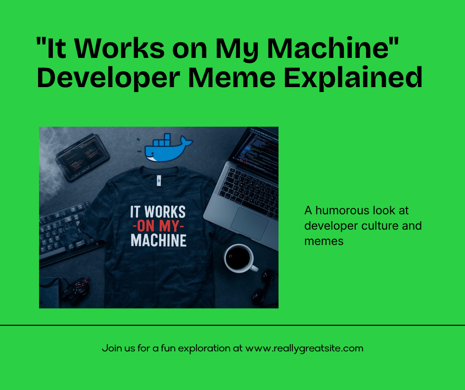 It Works on My Machine developer meme explained, with a production and Docker theme