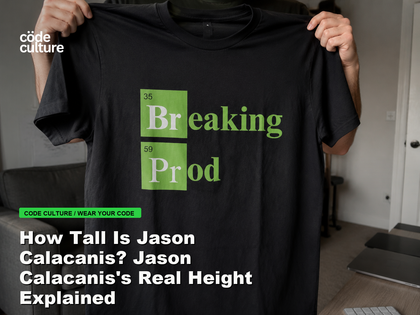 Code Culture blog banner for How Tall Is Jason Calacanis? Jason Calacanis's Real Height Explained, featuring a 35 breaking 59 prod developer t-shirt.