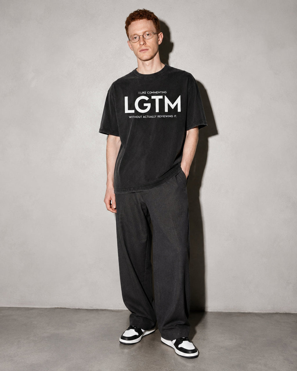 LGTM Premium Shirt — Black Model Full Body