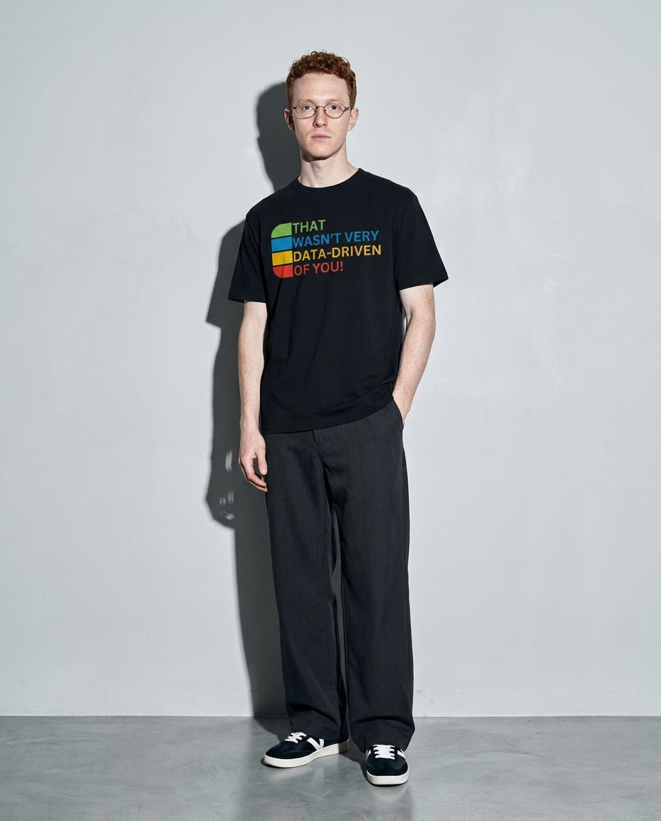 that wasn't very data-driven of you Premium Shirt — Black Model Full Body