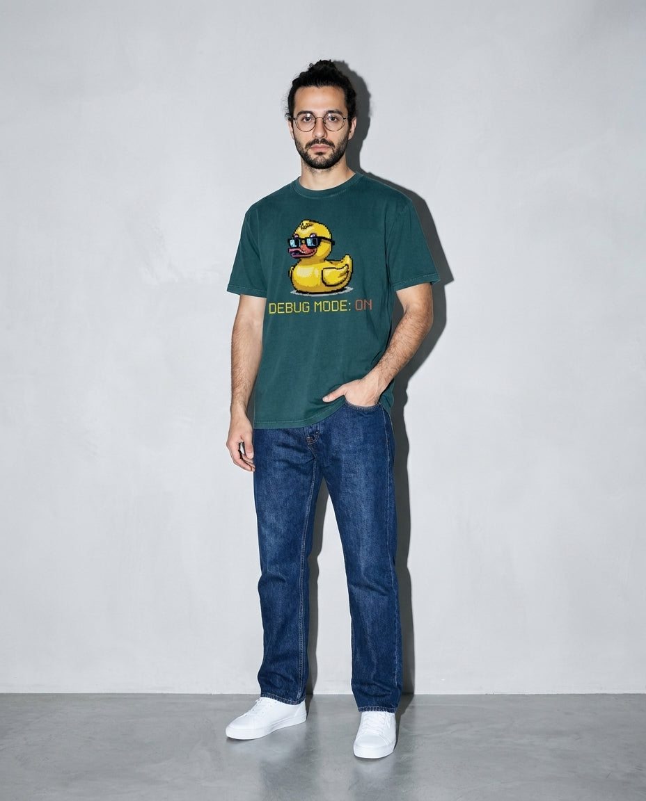 Debug mode: ON Premium Shirt — Blue Spruce Model Full Body