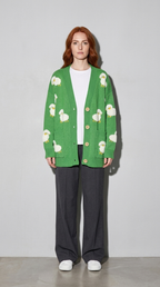 Code Culture catalog | lazy-knit-cardigan | green | full body