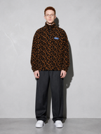 Code Culture catalog | oversized-stand-collar-jacket-lamb-fleece-sweater-fleece-top | 3518brown | full body