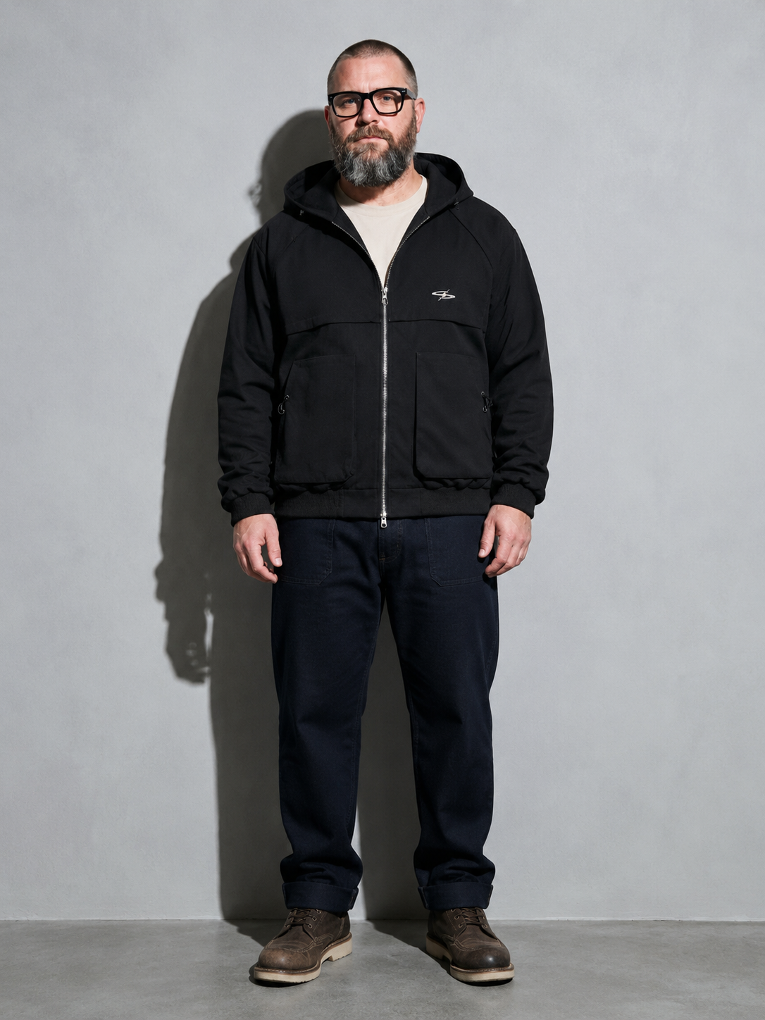 Code Culture catalog | mens-outdoor-fashion-casual-workwear-jacket | color-black | full body