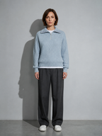Code Culture catalog | mens-autumn-and-winter-turtleneck-half-zip-sweater | blue | full body