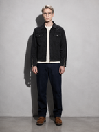 Code Culture catalog | retro-short-zip-up-washed-workwear-jacket | color-black | full body