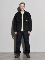 Code Culture catalog | motorcycle-loose-workwear-warm-jacket | color-black-plus-velvet | full body