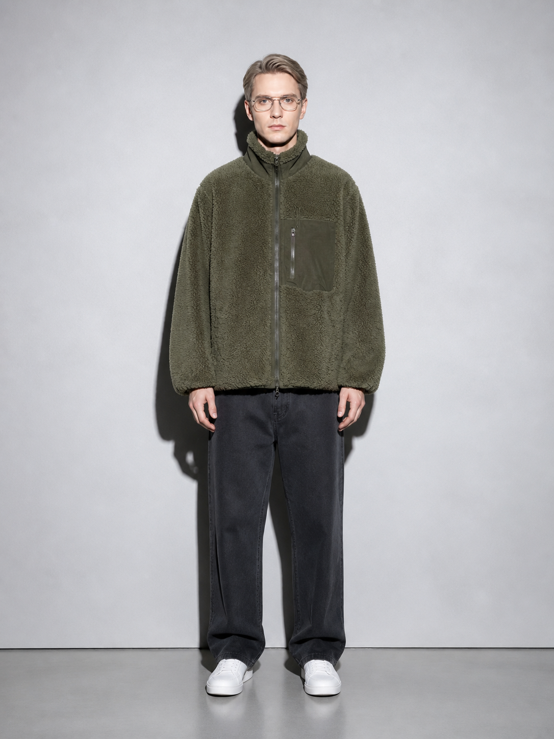 Code Culture catalog | jacket-warm-polar-fleece-jacket | dark-olive | full body