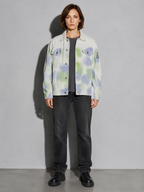Code Culture catalog | tie-dye-splash-ink-lapel-jacket-loose-college-style-couple-all-match-blouse-short-jacket | color-green | full body