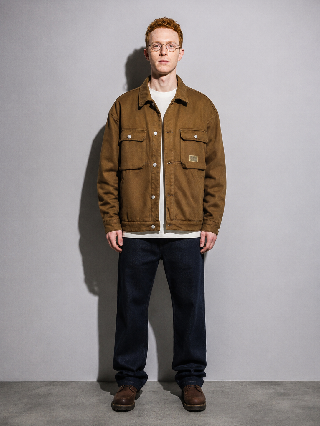 Code Culture catalog | motorcycle-loose-workwear-warm-jacket | color-yellow | full body