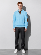 Code Culture catalog | stand-collar-long-sleeve-jacquard-knitted-pullover-sweater | sky-blue | full body