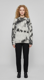 Code Culture catalog | retro-atmosphere-design-loose-sweater-sweater | light-gray | full body