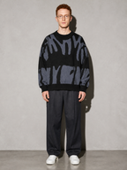 Code Culture catalog | mens-round-neck-sweater-sweater | black-grey | full body