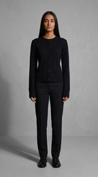 Code Culture catalog | cardigan-lazy-yong-style-button-sweater-cardigan | black | full body