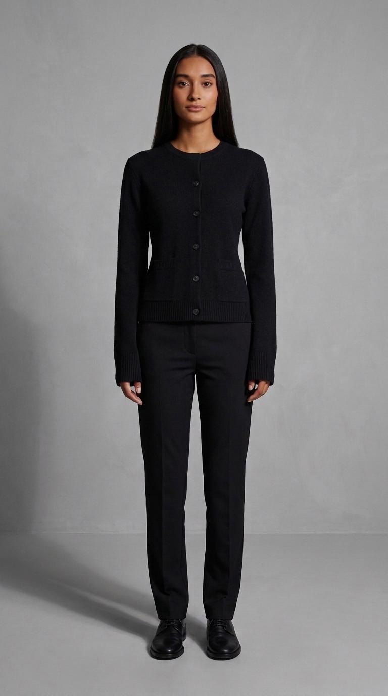 Code Culture catalog | cardigan-lazy-yong-style-button-sweater-cardigan | black | full body