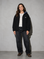 Code Culture catalog | retro-check-hooded-workwear-mens-jacket | color-black | full body