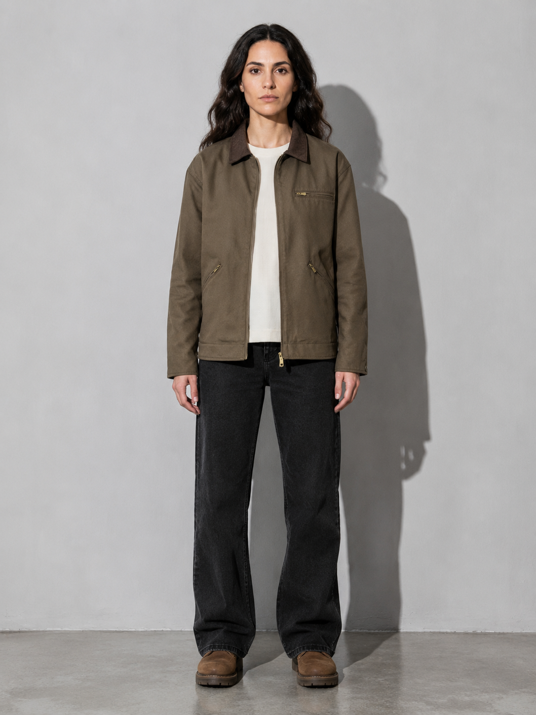 Code Culture catalog | american-workwear-retro-lapel-jacket | color-brown | full body