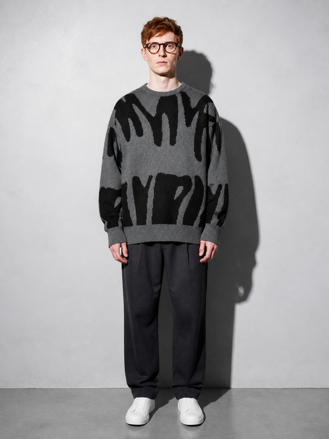 Code Culture catalog | mens-round-neck-sweater-sweater | grey | full body