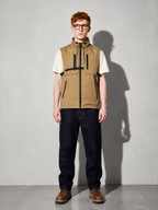 Code Culture catalog | stand-collar-workwear-vest-baggy-coat | color-khaki | full body