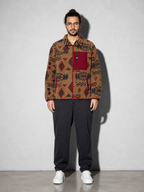 Code Culture catalog | mens-fleece-lined-outdoor-liner-polar-fleece-warm-jacket | khaki | full body