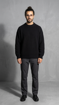 Code Culture catalog | loose-knit-sweater-thickened-bottoming-sweater | black | full body