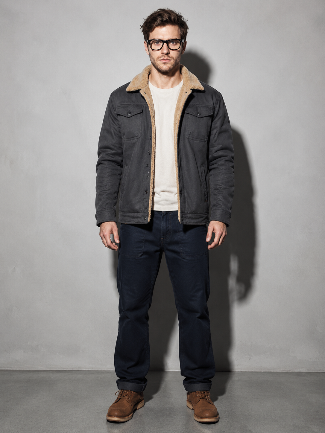 Code Culture catalog | workwear-casual-jacket-mens-coat | color-dark-grey | full body