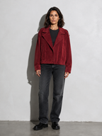 Code Culture catalog | new-autumnwinter-suede-jacket-for-women | color-brick-red | full body