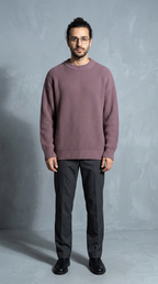 Code Culture catalog | loose-knit-sweater-thickened-bottoming-sweater | purple | full body