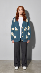 Code Culture catalog | lazy-knit-cardigan | blue | full body