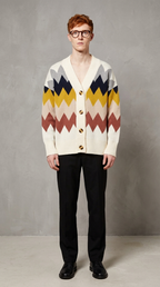 Code Culture catalog | diamond-sweater-knit-cardigan | white | full body