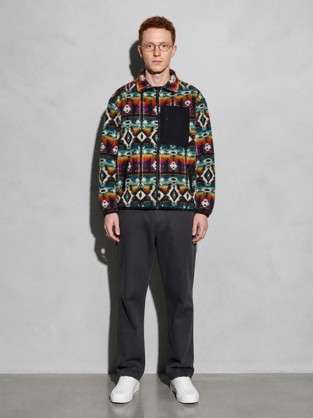 Code Culture catalog | mens-fleece-lined-outdoor-liner-polar-fleece-warm-jacket | indian-purple | full body