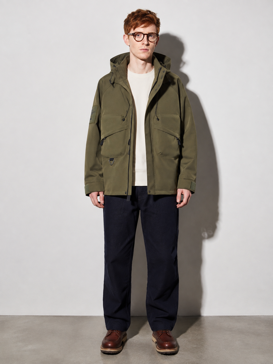 Code Culture catalog | mens-outdoor-workwear-versatile-casual-windbreaker-jacket | color-army-green | full body