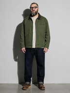 Code Culture catalog | american-workwear-retro-lapel-jacket | color-army-green | full body