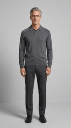 Code Culture catalog | mens-long-sleeved-sweater-lapel-comfortable-sweater | dark-gray | full body