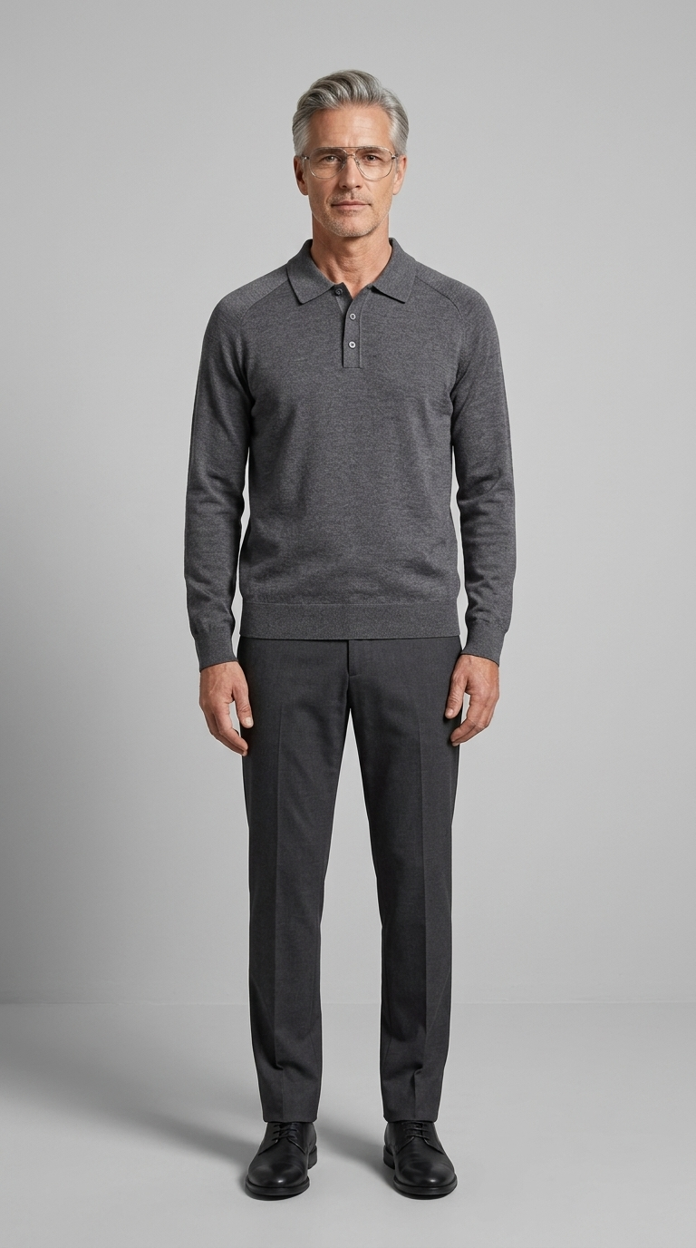 Code Culture catalog | mens-long-sleeved-sweater-lapel-comfortable-sweater | dark-gray | full body