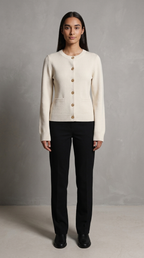 Code Culture catalog | cardigan-lazy-yong-style-button-sweater-cardigan | apricot | full body