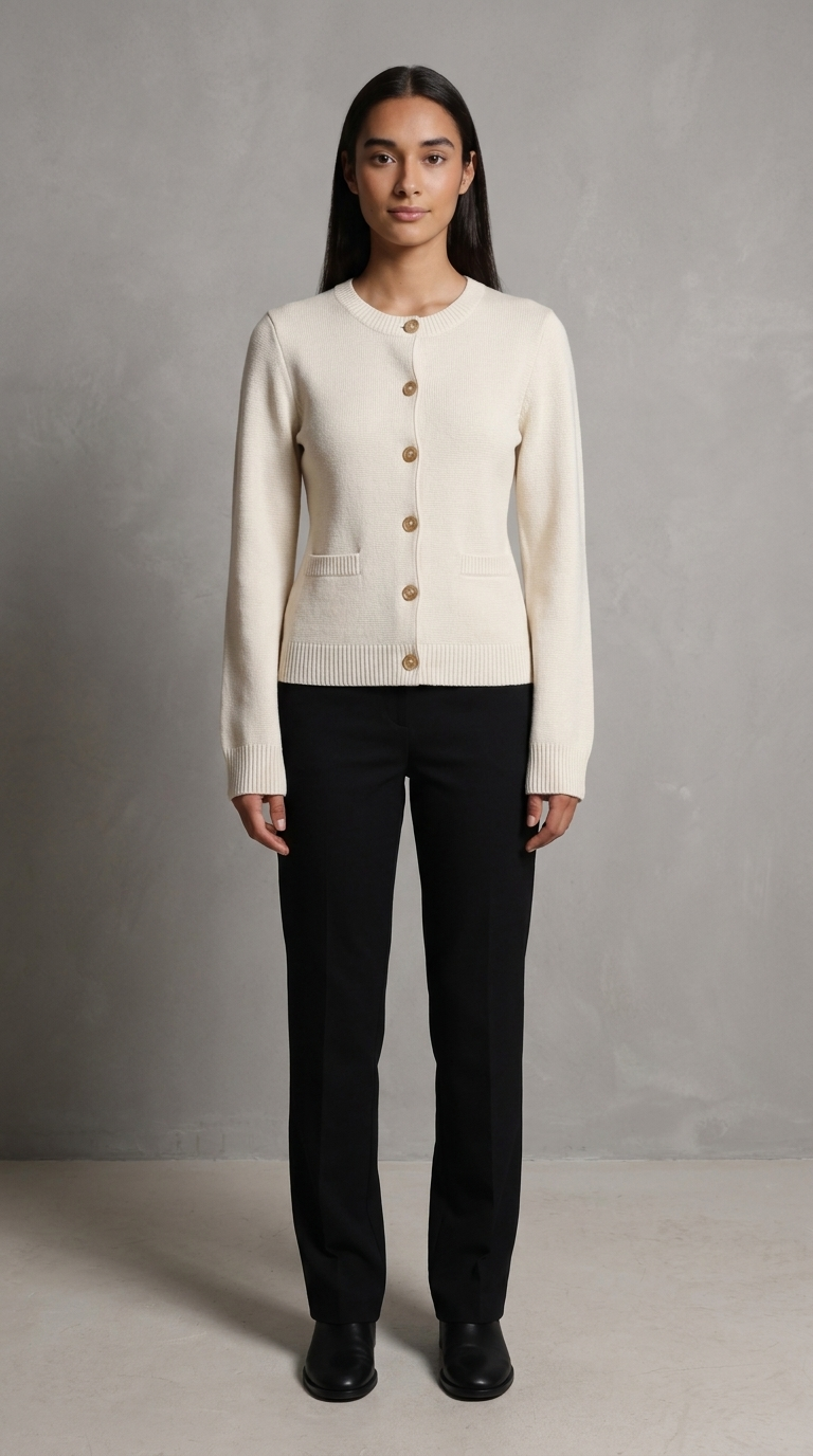 Code Culture catalog | cardigan-lazy-yong-style-button-sweater-cardigan | apricot | full body