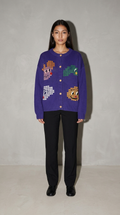 Code Culture catalog | purple-jacquard-cardigan | purple | full body