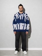 Code Culture catalog | mens-round-neck-sweater-sweater | blue-white | full body