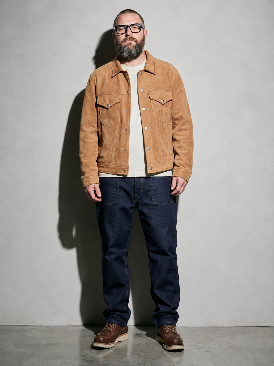 Code Culture catalog | retro-vintage-workwear-casual-jacket | color-camel-color | full body