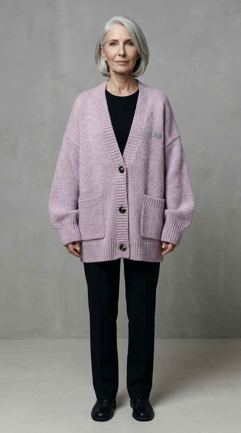 Code Culture catalog | sweater-coat-cardigan | purple | full body