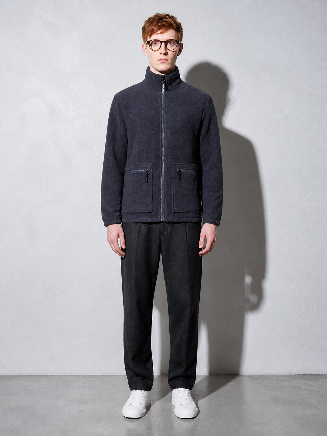 Code Culture catalog | mens-fleece-lined-thickened-lamb-wool-fleece-jacket | blue | full body