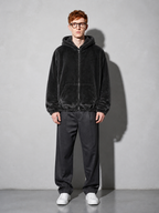 Code Culture catalog | mens-fleece-hooded-cotton-jacket | dark-grey | full body