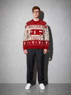Code Culture catalog | pullover-crewneck-jacquard-christmas-sweater | red | full body