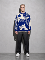 Code Culture catalog | mens-jacquard-sweater-casual-top | blue | full body