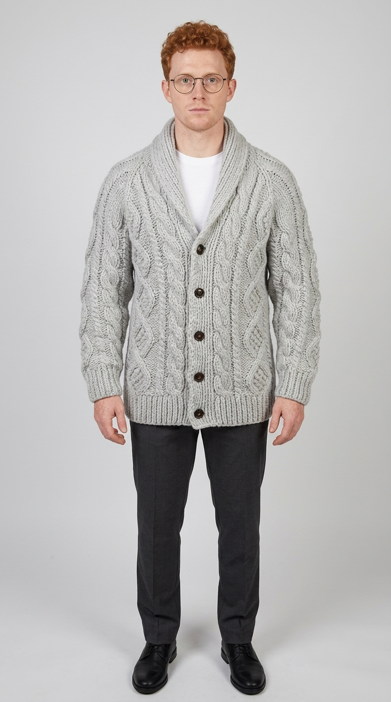Code Culture catalog | button-rope-cardigan | grey | full body
